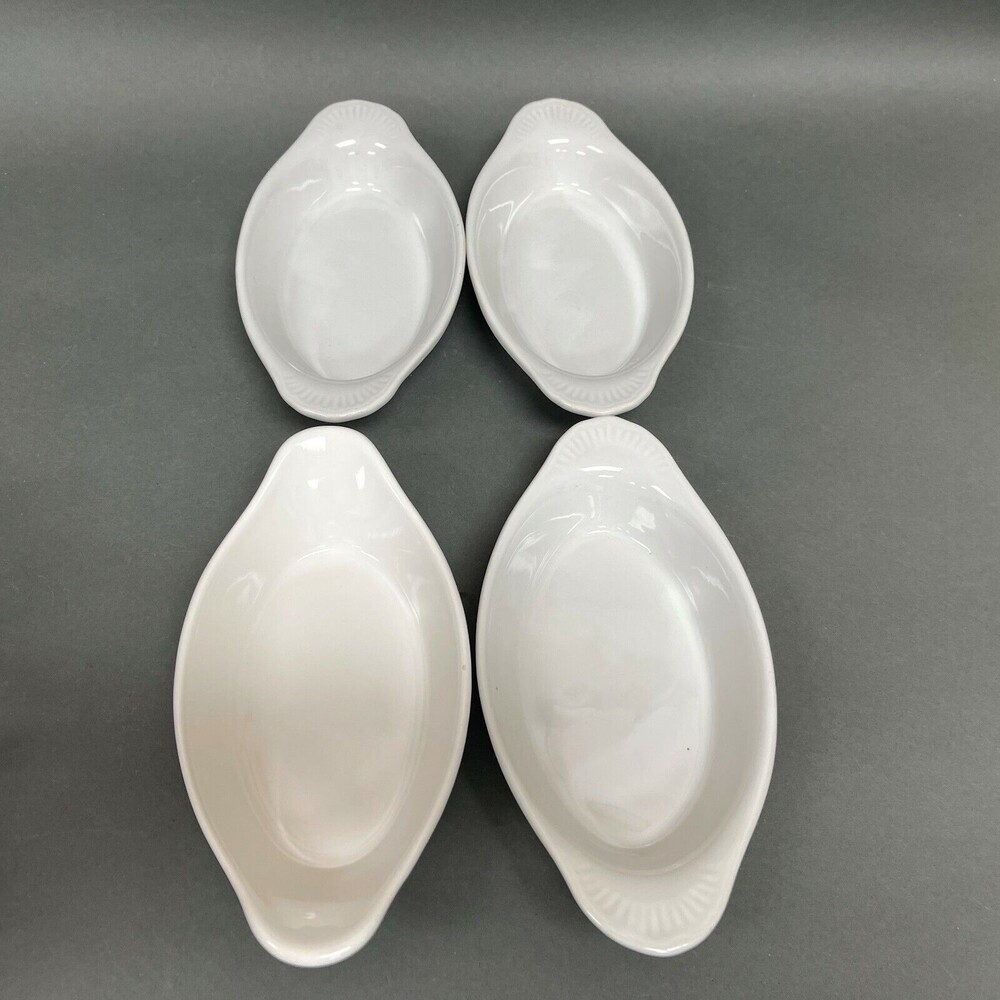 Ultima & Pfaltzgraff Individual‎ Au Gratin Off-white White Lot of 4